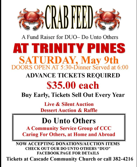 Crab Feed Poster Cascade Chamber of Commerce